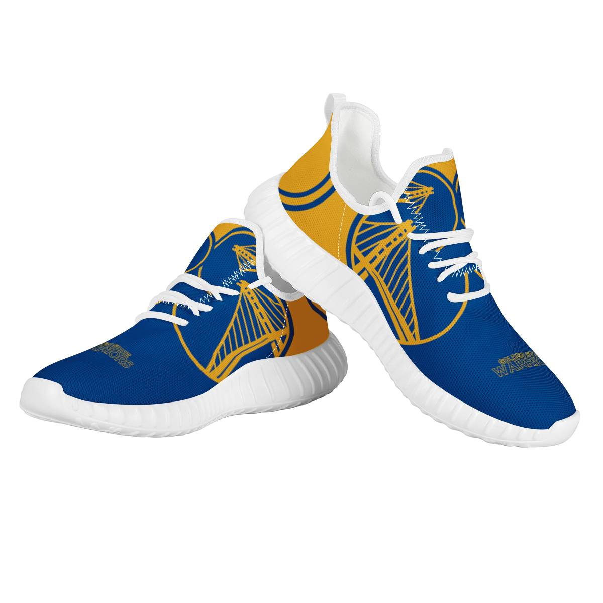 Women's Golden State Warriors Mesh Knit Sneakers/Shoes 004